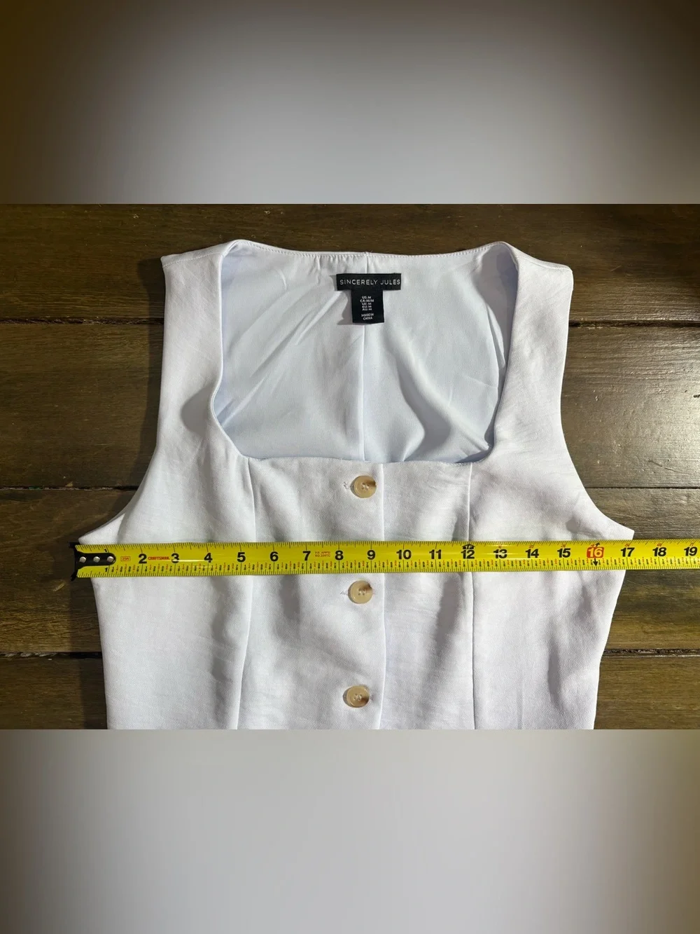 NWOT Sincerely Jules Button-Front Vest Dress in Pastel Blue Size Medium - Picture 7 of 8